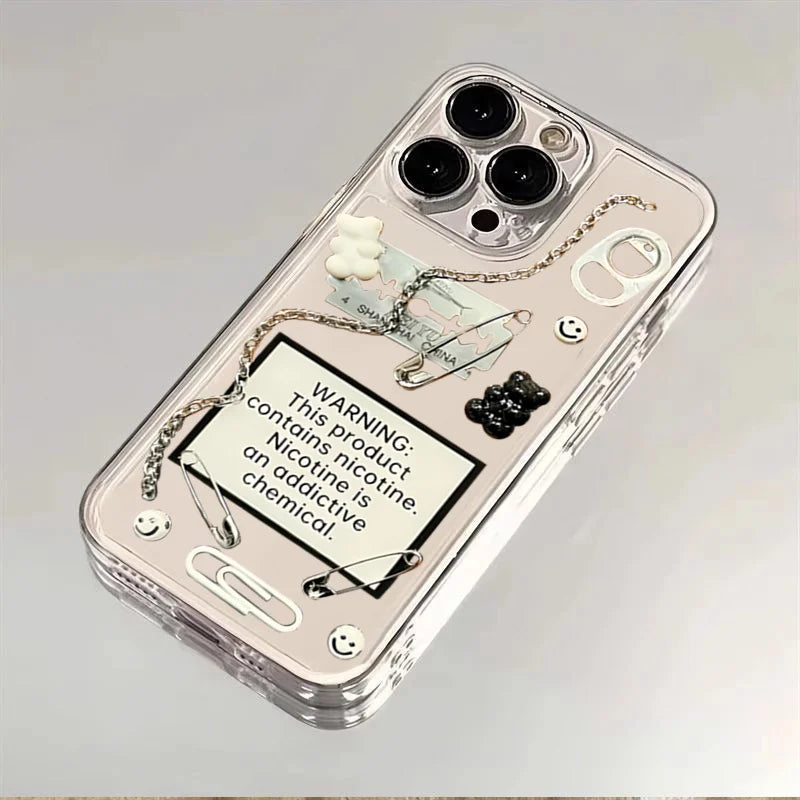 ⚡🖤 Edgy Grunge Punk iPhone Case| Resin Metal with Gum + Safety Pins Punk Rock Alt Aesthetic 🕷️