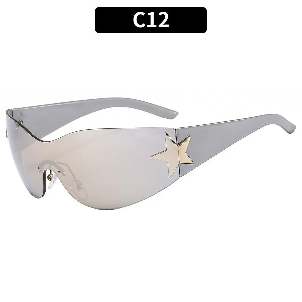Punk One-Piece Y2K Sunglasses 🕶️✨ | Luxury Brand Goggle Shades | UV400 Five-Star Sports Eyewear