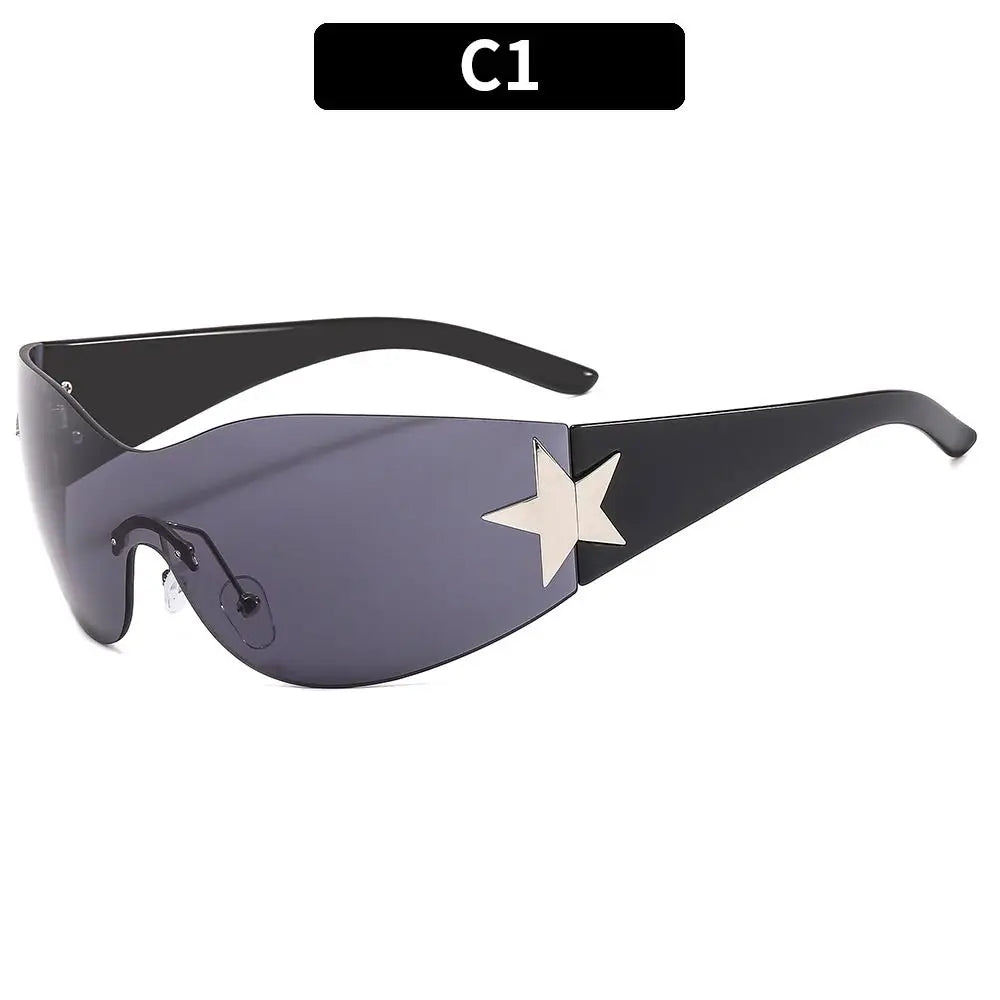 Punk One-Piece Y2K Sunglasses 🕶️✨ | Luxury Brand Goggle Shades | UV400 Five-Star Sports Eyewear