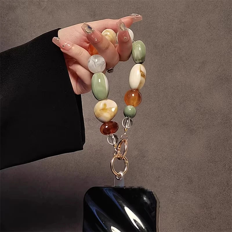 ✨🌙Spiritual Beaded Phone Strap 📱 | Colorful Crystal Beaded Lanyard 🔮🧘♀️| Cute Charm for Phone, Keychain, Bags 🎀