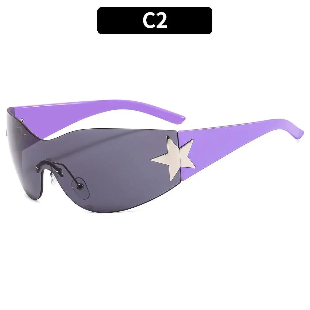 Punk One-Piece Y2K Sunglasses 🕶️✨ | Luxury Brand Goggle Shades | UV400 Five-Star Sports Eyewear