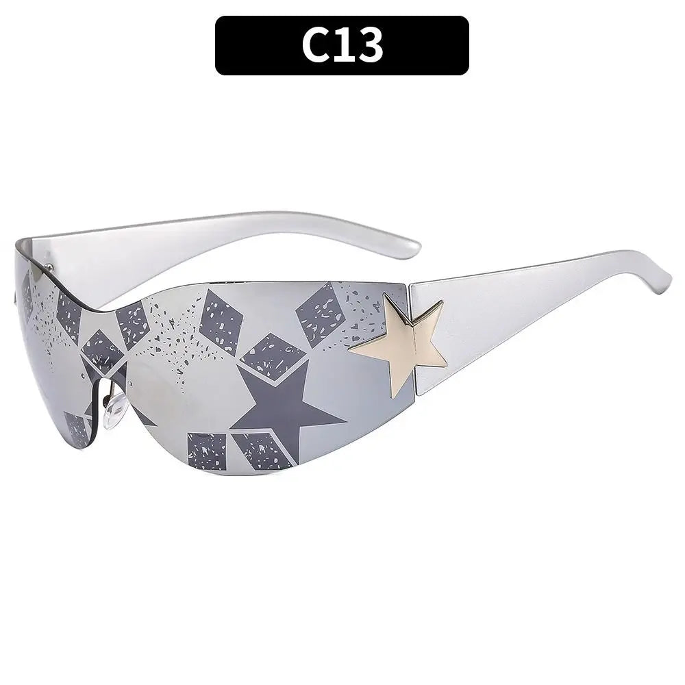 Punk One-Piece Y2K Sunglasses 🕶️✨ | Luxury Brand Goggle Shades | UV400 Five-Star Sports Eyewear