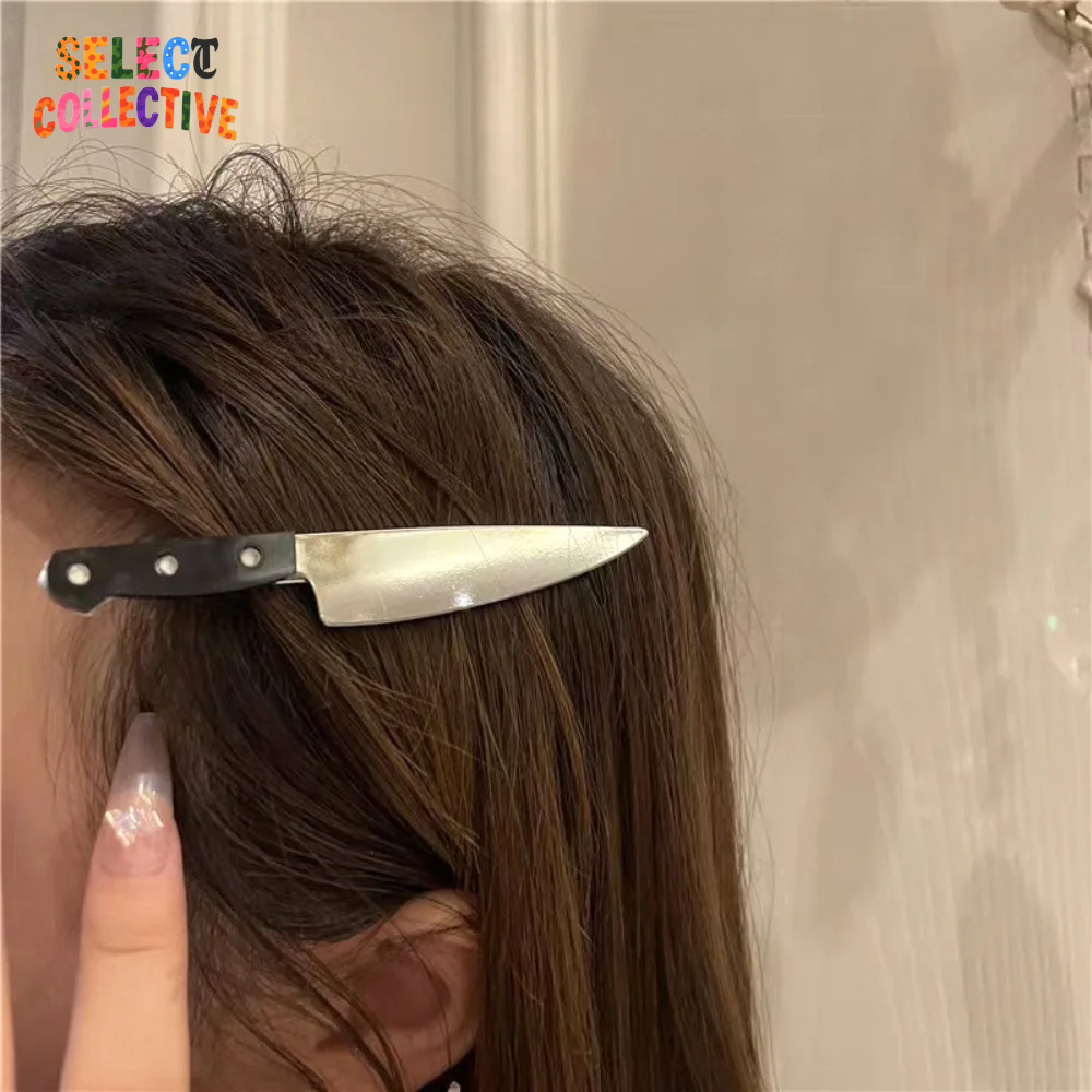 🔪🖤 Killer Style Hair Clips – Gothic Knife Barrettes (2PCS) ⚡✨