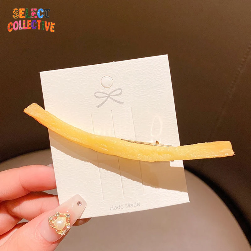 🍟✨ French Fry Hair Clips – Quirky Y2K Food-Inspired Barrettes for Girls & Women 💖 Funky Imitation Snack Hairpins