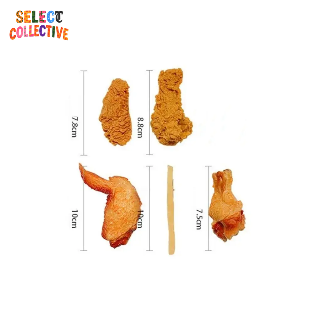 🍟🍗 Fast Food Hair Clips – French Fries & Chicken Wing Pins for Bold Looks 🔥✨