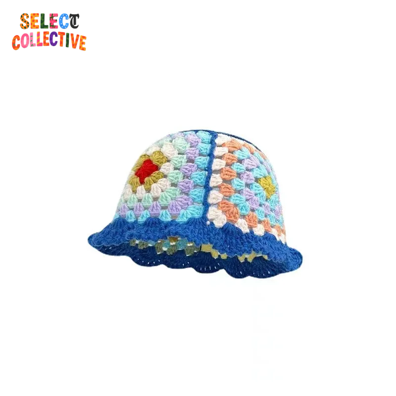 🔥 Crochet Chaos 🌼 Y2K Autumn/Winter Handmade Flower Bucket Hat 🧢✨
