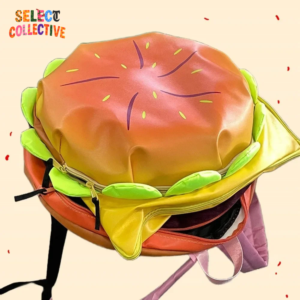 🍔🔥 Burger Backpack – Cheeseburger Daypack for Bold Fits & Big Appetites 🎒