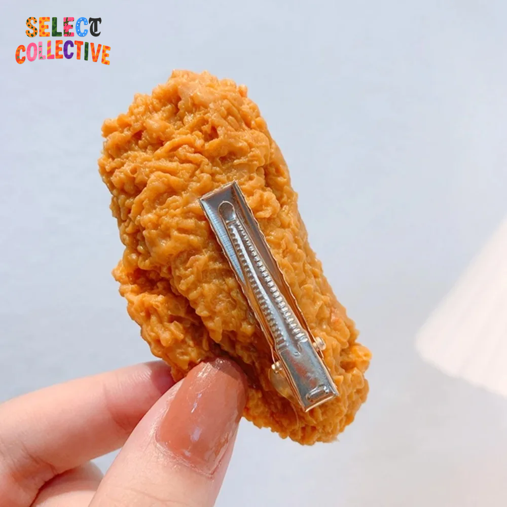 🍟🍗 Fast Food Hair Clips – French Fries & Chicken Wing Pins for Bold Looks 🔥✨