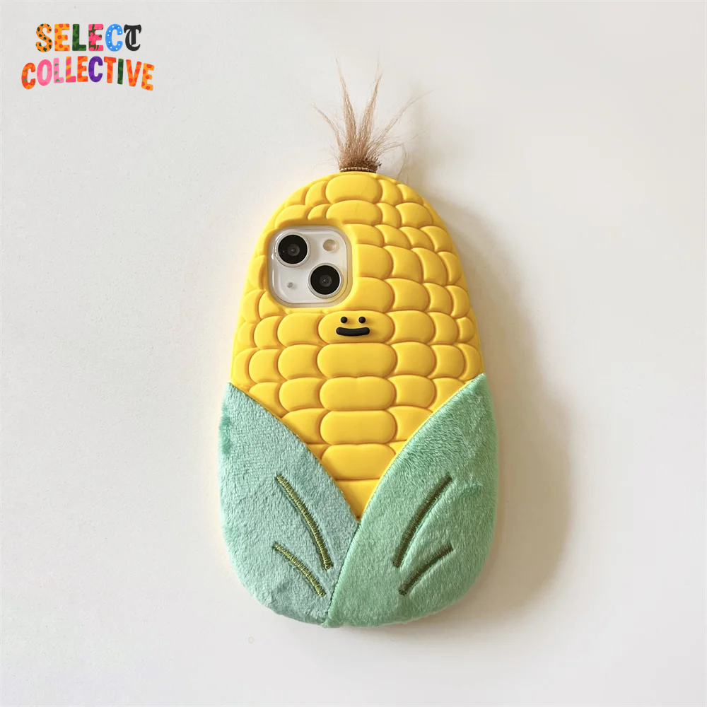 🌽3D Corn iPhone Case|Cute Y2K Veggie Cartoon Case 🥦✨ |