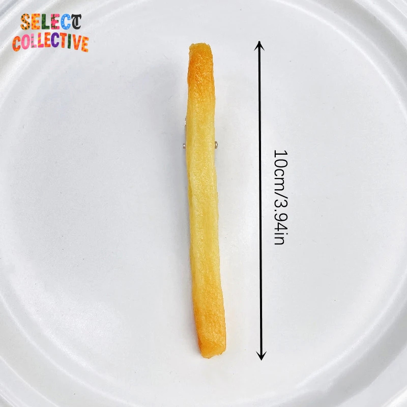 🍟✨ French Fry Hair Clips – Quirky Y2K Food-Inspired Barrettes for Girls & Women 💖 Funky Imitation Snack Hairpins