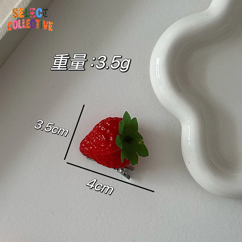 🍓🍊 Fruit Frenzy Hair Clips – Cute Strawberry & Orange Resin Pins ✨💖