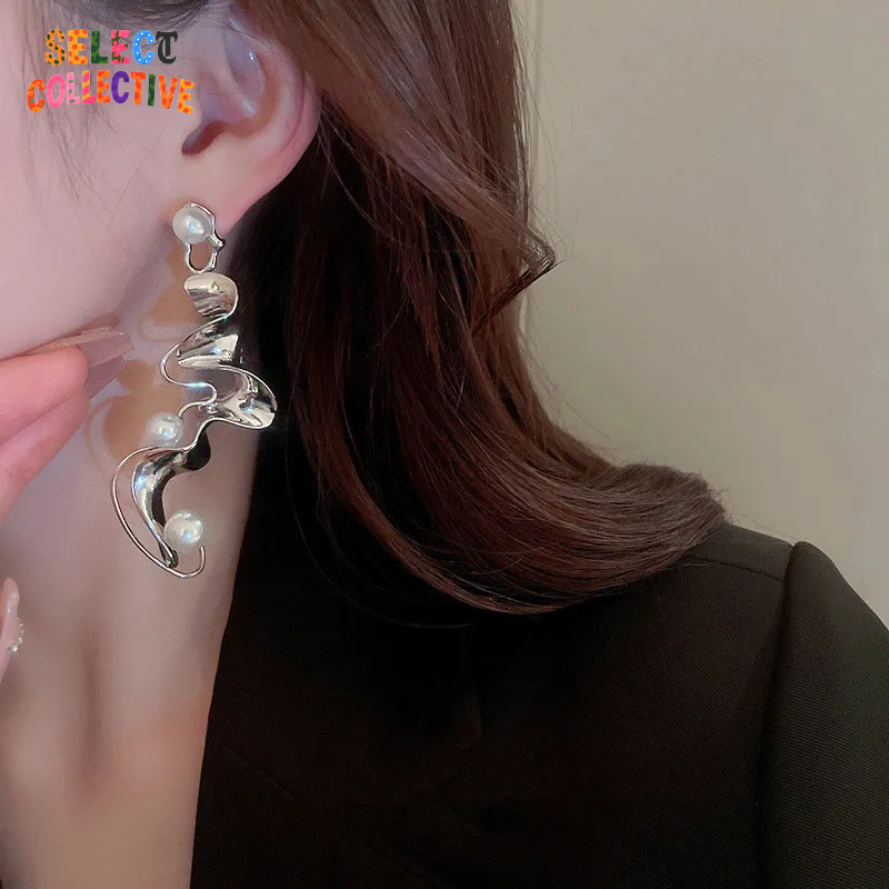π 925 Sterling Silver Weave Drops β§ Irregular Dangle Earrings π Minimal Y2K Statement | Hypoallergenic Gift for Her πβ