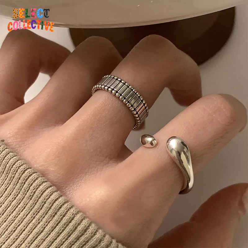 💎925 Sterling Silver Strip Ring ✧ Thai Vintage Patina | Hip-Hop Unisex Band, Stackable Couples Jewelry 🎁
