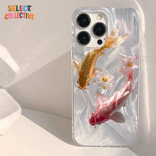 Golden Lotus Koi Phone Case ✨🌸🐟 | Shiny Tranquil Pond Design for Samsung Galaxy
