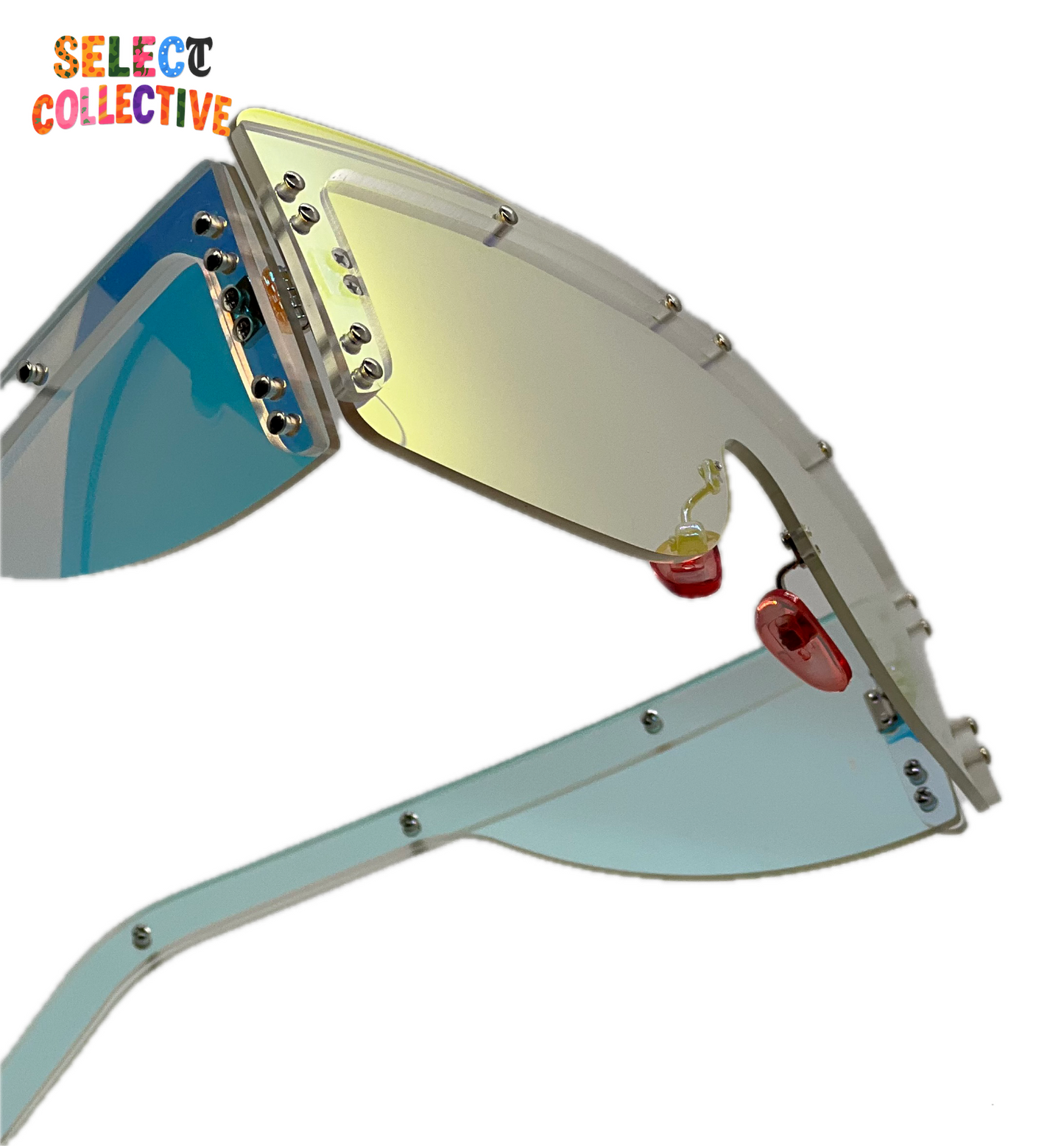Women’s Designer Square Sunglasses 🖤🕶️ | Luxury Fashion Metal Rivet Shades for Chic Outdoor Style