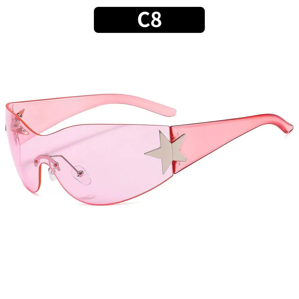 Punk One-Piece Y2K Sunglasses 🕶️✨ | Luxury Brand Goggle Shades | UV400 Five-Star Sports Eyewear