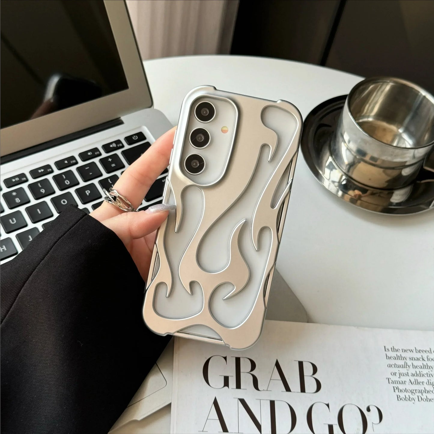 🔥⚡ 3D Flame Samsung Case – Hollow Shockproof Cover for Galaxy Ultra ✧ Bold Y2K Fire Aesthetic 🔥