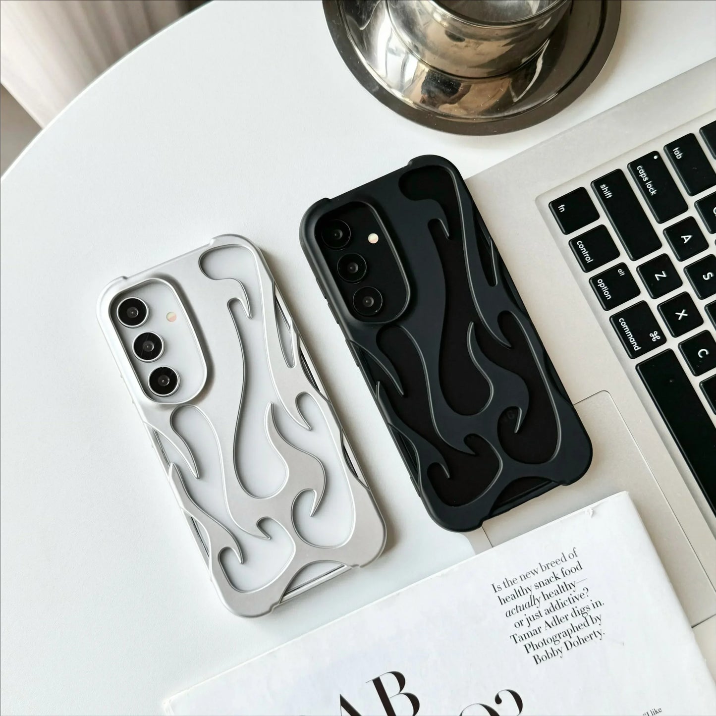 🔥⚡ 3D Flame Samsung Case – Hollow Shockproof Cover for Galaxy Ultra ✧ Bold Y2K Fire Aesthetic 🔥