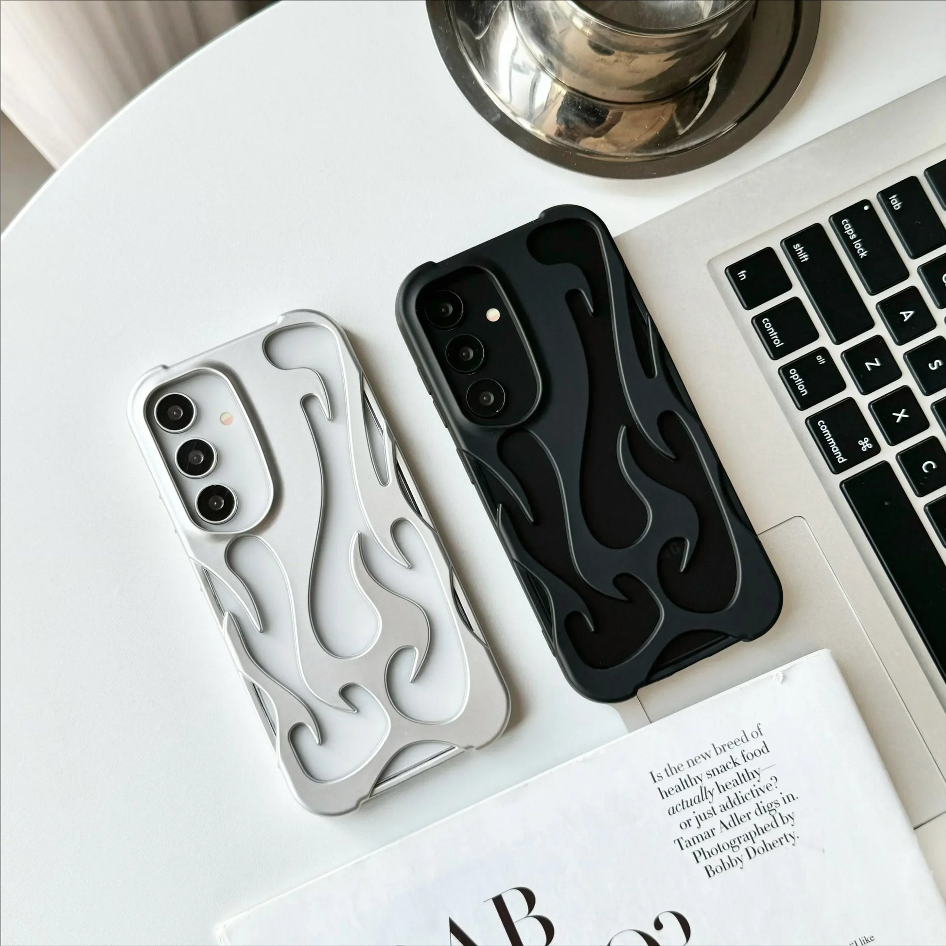 🔥⚡ 3D Flame Samsung Case – Hollow Shockproof Cover for Galaxy Ultra ✧ Bold Y2K Fire Aesthetic 🔥
