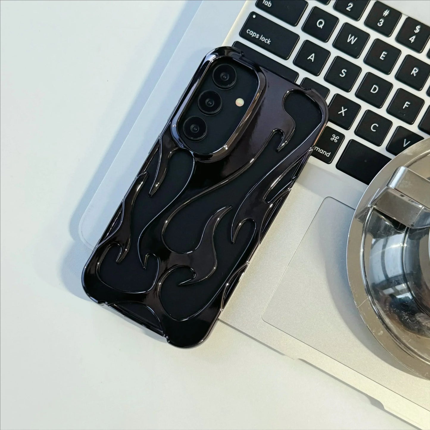 🔥⚡ 3D Flame Samsung Case – Hollow Shockproof Cover for Galaxy Ultra ✧ Bold Y2K Fire Aesthetic 🔥