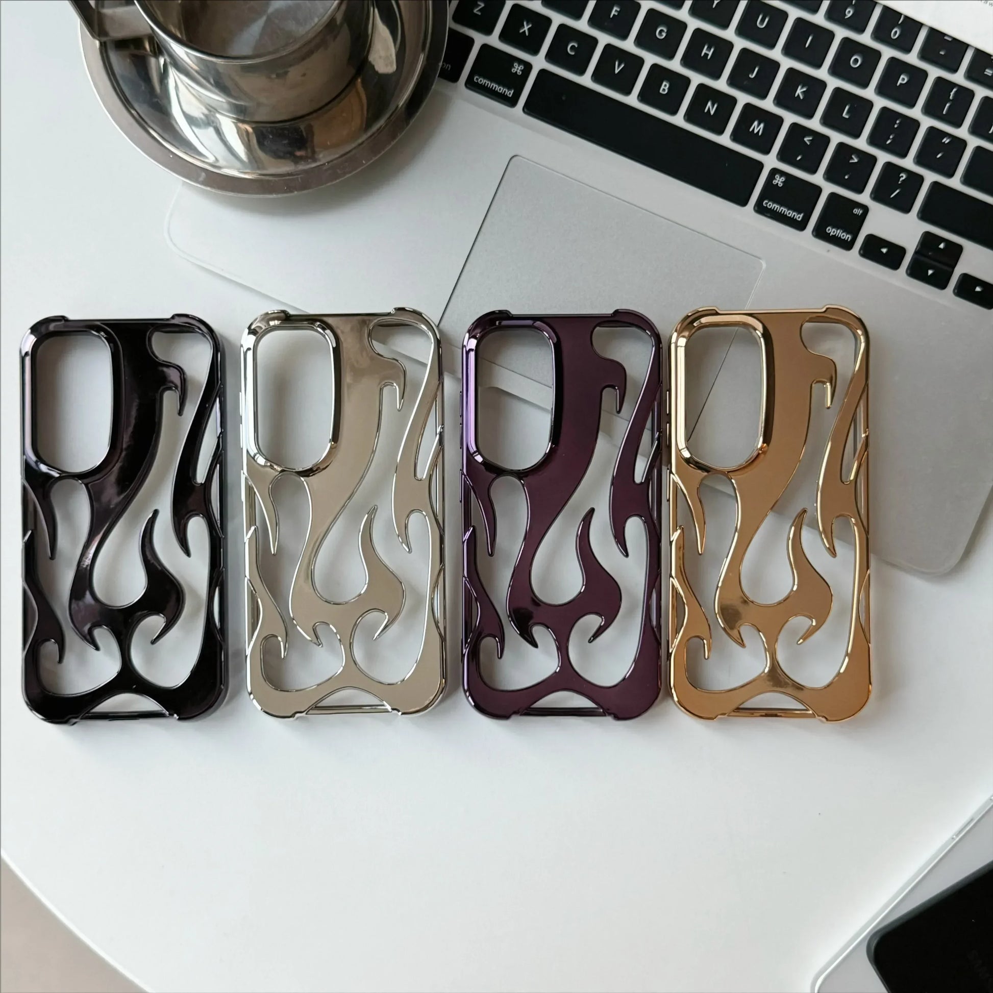 🔥⚡ 3D Flame Samsung Case – Hollow Shockproof Cover for Galaxy Ultra ✧ Bold Y2K Fire Aesthetic 🔥