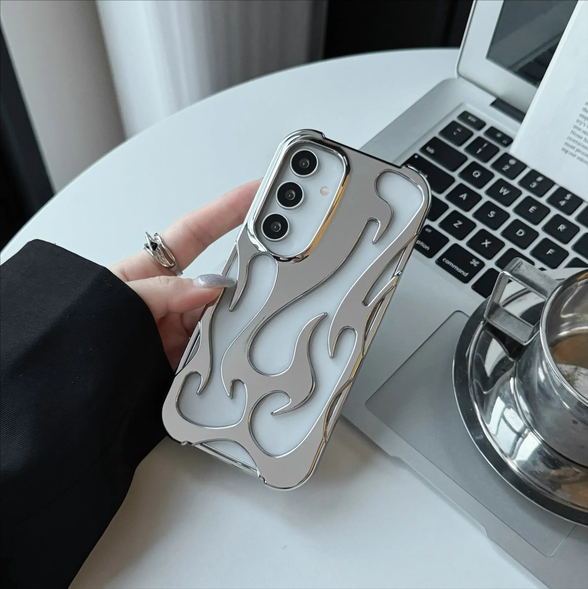 🔥⚡ 3D Flame Samsung Case – Hollow Shockproof Cover for Galaxy Ultra ✧ Bold Y2K Fire Aesthetic 🔥