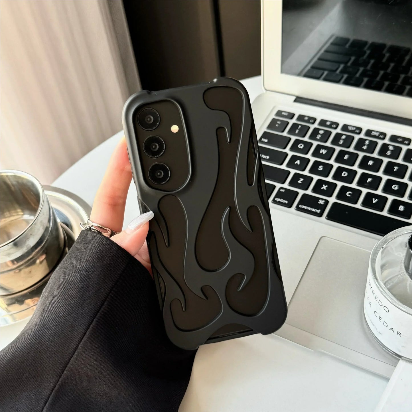 🔥⚡ 3D Flame Samsung Case – Hollow Shockproof Cover for Galaxy Ultra ✧ Bold Y2K Fire Aesthetic 🔥