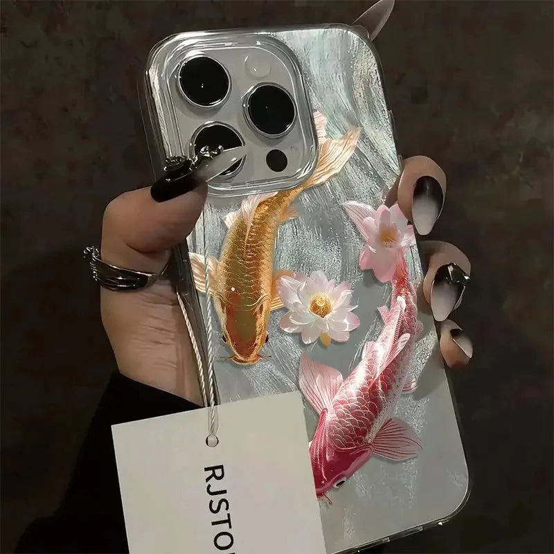 Golden Lotus Koi Phone Case ✨🌸🐟 | Shiny Tranquil Pond Design for Samsung Galaxy