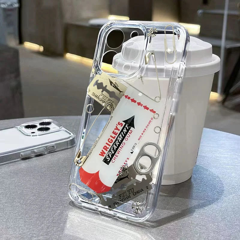 ⚡🖤 Edgy Grunge Punk iPhone Case| Resin Metal with Gum + Safety Pins Punk Rock Alt Aesthetic 🕷️