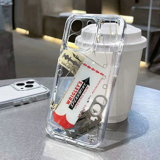 ⚡🖤 Edgy Grunge Punk iPhone Case| Resin Metal with Gum + Safety Pins Punk Rock Alt Aesthetic 🕷️