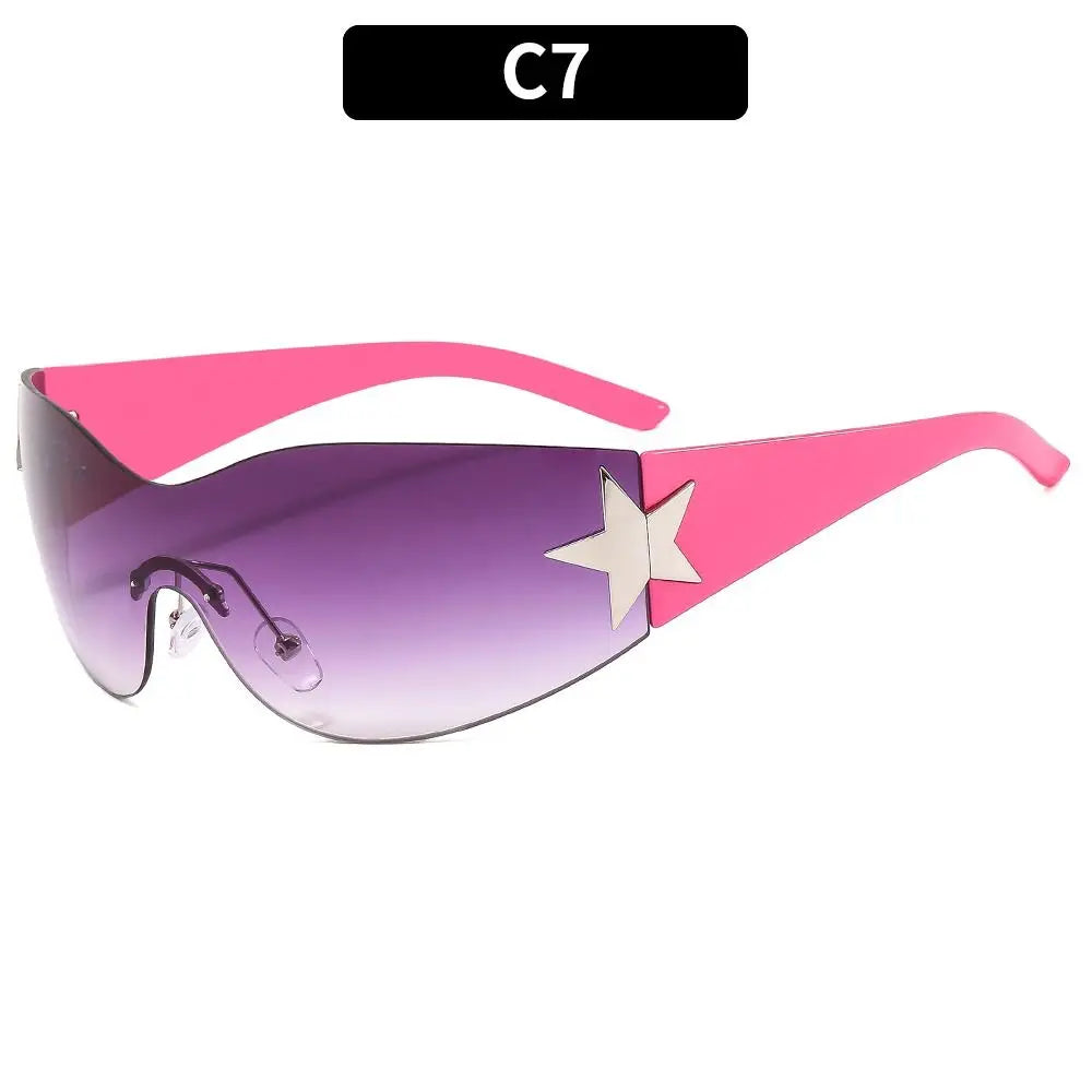 Punk One-Piece Y2K Sunglasses 🕶️✨ | Luxury Brand Goggle Shades | UV400 Five-Star Sports Eyewear