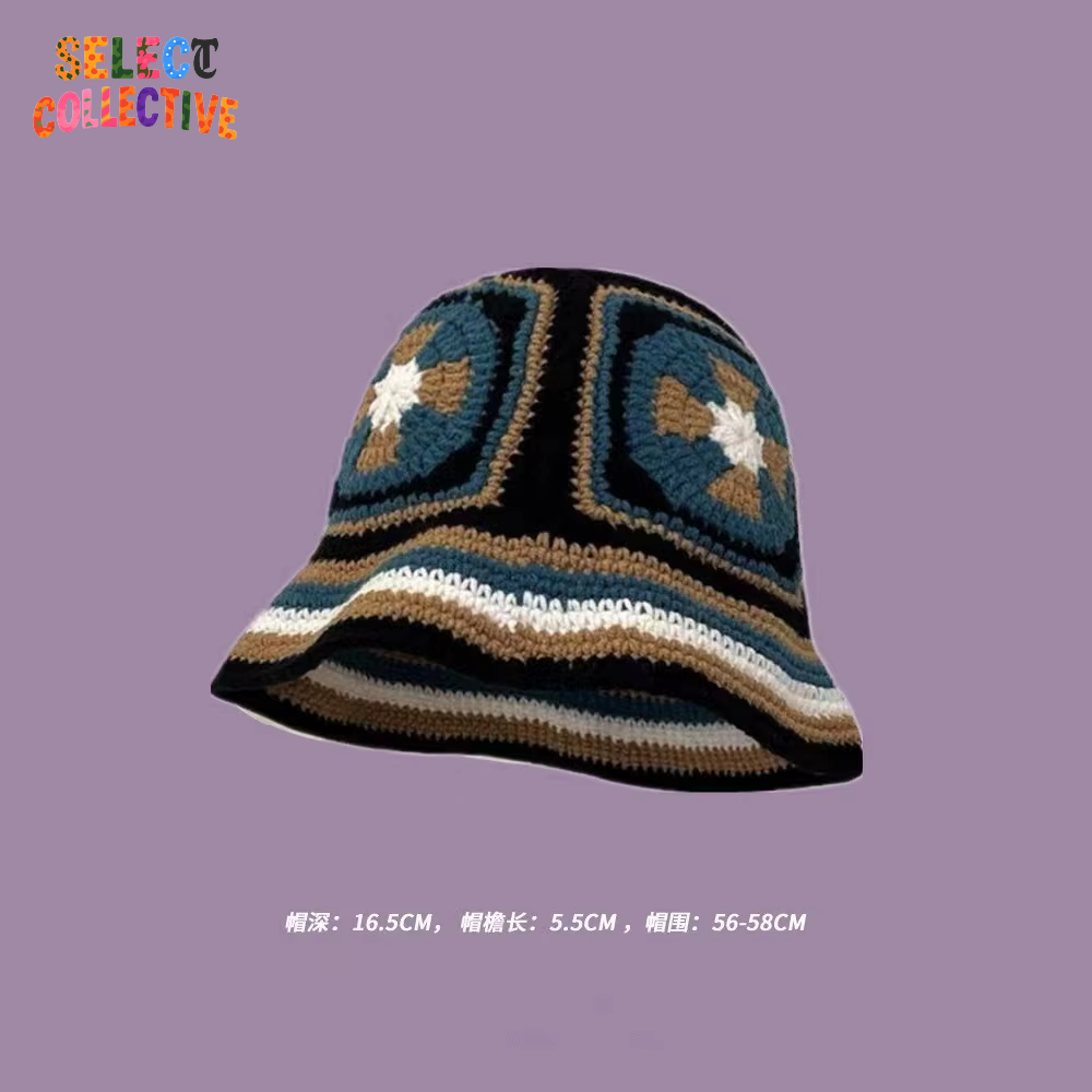  🔥 Crochet Chaos 🌼 Y2K Autumn/Winter Handmade Flower Bucket Hat 🧢✨