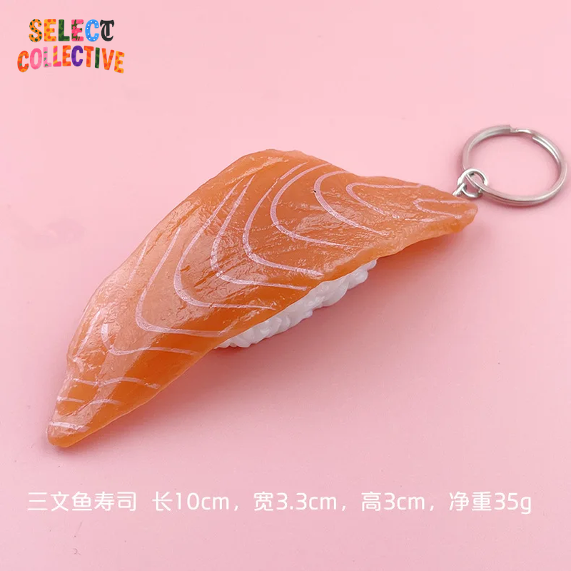 🍣🍙 Sushi Keychain ✧ Mini Japanese Food Charm — Salmon Nigiri & Onigiri Models 🎏 Y2K Bag/Car Pendant | Fun Gift”