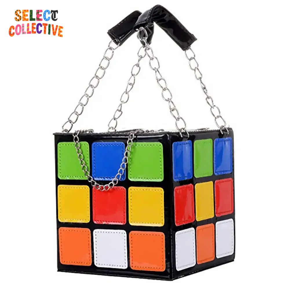 ✨👜 Chic Cubic Box Handbag – Designer-Style PU Leather Purse with Chain Strap 💎 Bold Mini Tote for Women