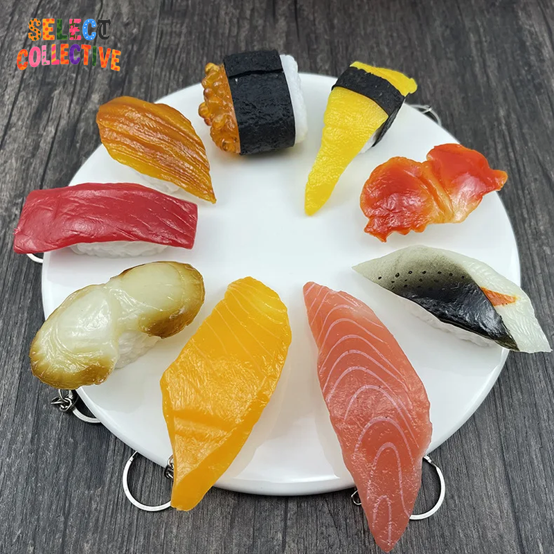 🍣🍙 Sushi Keychain ✧ Mini Japanese Food Charm — Salmon Nigiri & Onigiri Models 🎏 Y2K Bag/Car Pendant | Fun Gift”