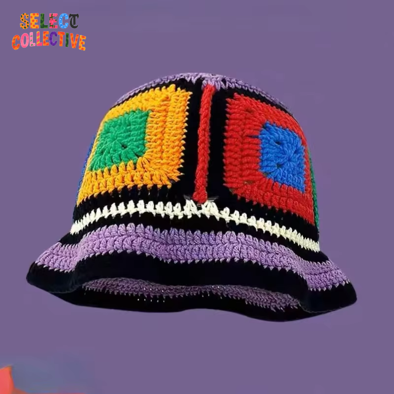  🔥 Crochet Chaos 🌼 Y2K Autumn/Winter Handmade Flower Bucket Hat 🧢✨
