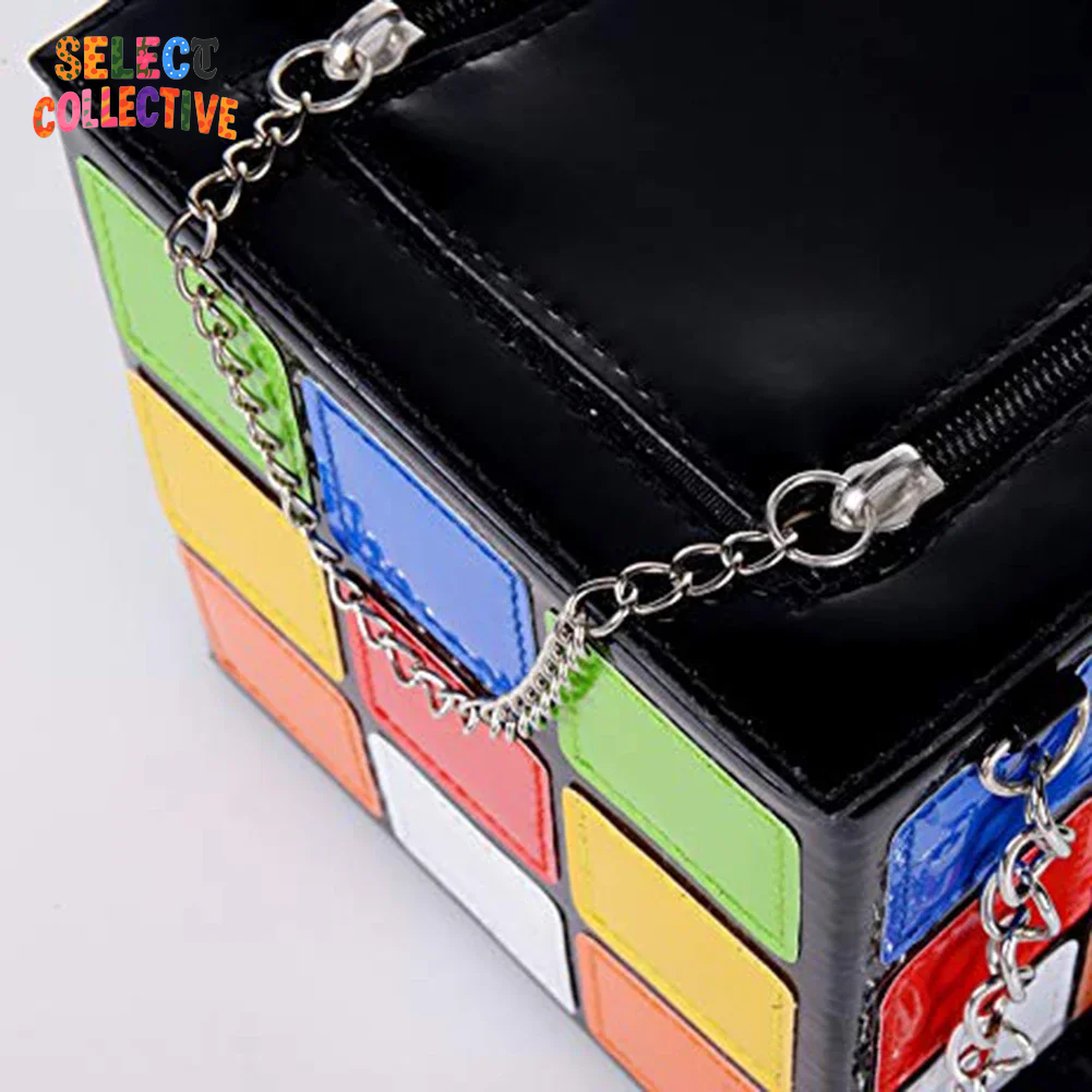 ✨👜 Chic Cubic Box Handbag – Designer-Style PU Leather Purse with Chain Strap 💎 Bold Mini Tote for Women