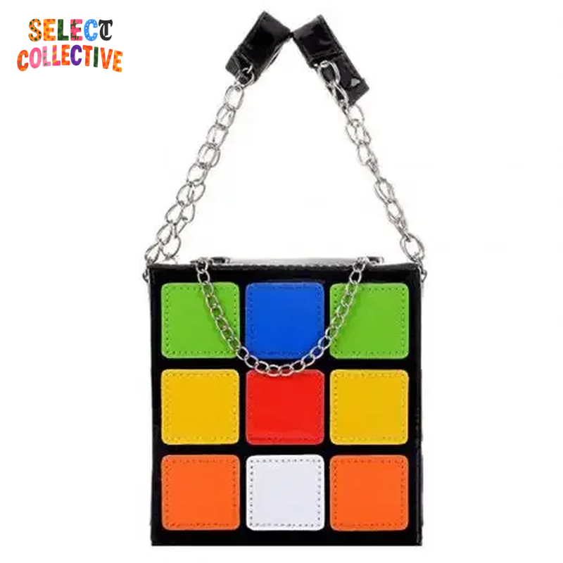 ✨👜 Chic Cubic Box Handbag – Designer-Style PU Leather Purse with Chain Strap 💎 Bold Mini Tote for Women