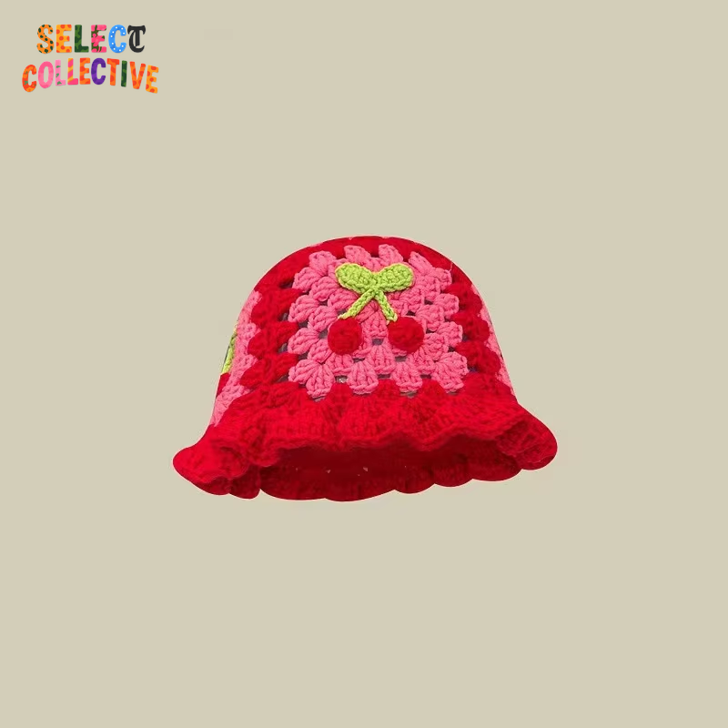  🔥 Crochet Chaos 🌼 Y2K Autumn/Winter Handmade Flower Bucket Hat 🧢✨
