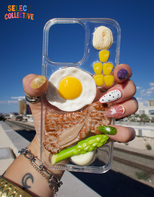 3D Steak & Eggs Dinner Plate Phone Case 🍳🥩 | Viral Foodie Shockproof iPhone Case 🍔📱 Must-Have Statement Accessory