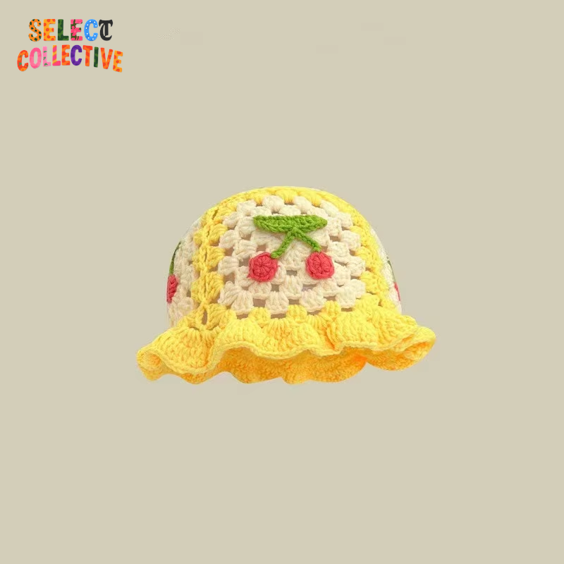 🔥 Crochet Chaos 🌼 Y2K Autumn/Winter Handmade Flower Bucket Hat 🧢✨
