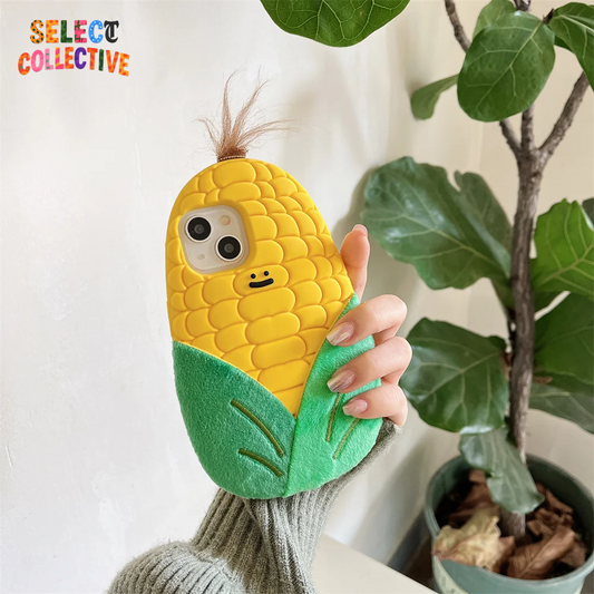 🌽3D Corn iPhone Case|Cute Y2K Veggie Cartoon Case 🥦✨ |