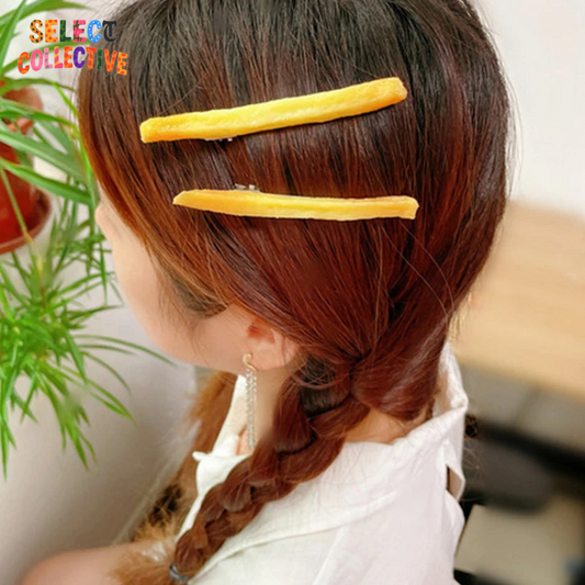 🍟✨ French Fry Hair Clips – Quirky Y2K Food-Inspired Barrettes for Girls & Women 💖 Funky Imitation Snack Hairpins