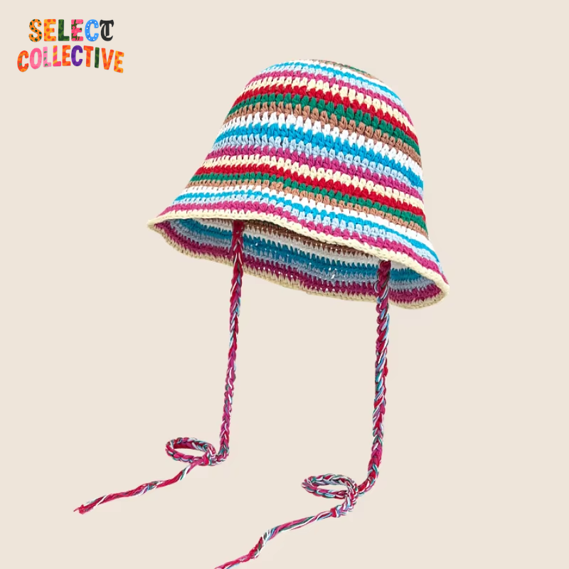  🔥 Crochet Chaos 🌼 Y2K Autumn/Winter Handmade Flower Bucket Hat 🧢✨