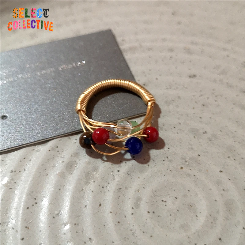 💎🌿 Vintage Tiger Eye Stone Ring – Irregular Silver Open Band ✨ Timeless Gemstone Jewelry for Women