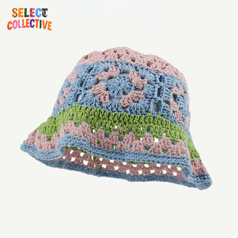  🔥 Crochet Chaos 🌼 Y2K Autumn/Winter Handmade Flower Bucket Hat 🧢✨