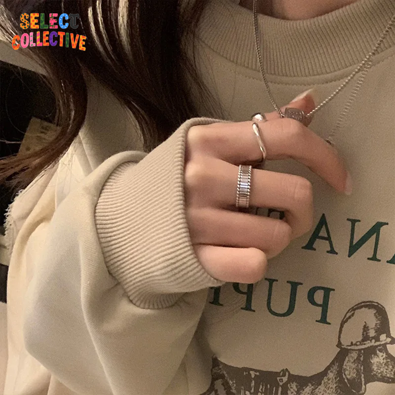 💎925 Sterling Silver Strip Ring ✧ Thai Vintage Patina | Hip-Hop Unisex Band, Stackable Couples Jewelry 🎁