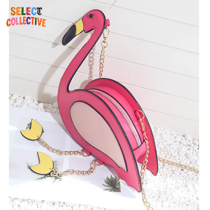 ⚡🦩 The Flamingo Moment – Quirky Chain Shoulder Bag, Bold Pink Purse 💎✨