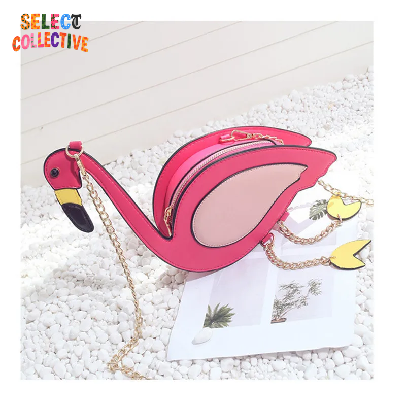 ⚡🦩 The Flamingo Moment – Quirky Chain Shoulder Bag, Bold Pink Purse 💎✨