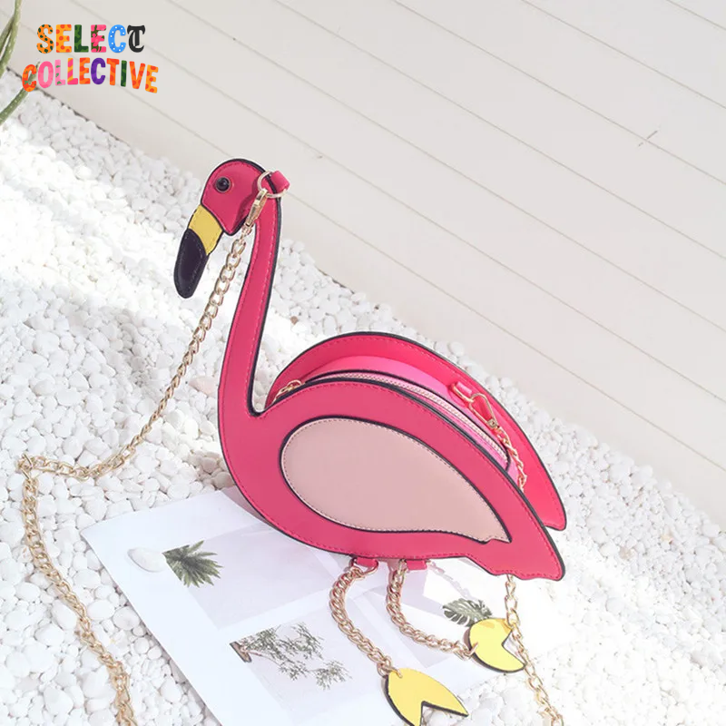 ⚡🦩 The Flamingo Moment – Quirky Chain Shoulder Bag, Bold Pink Purse 💎✨